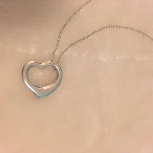 Tiffany & Co Elsa Peretti open heart necklace 16”